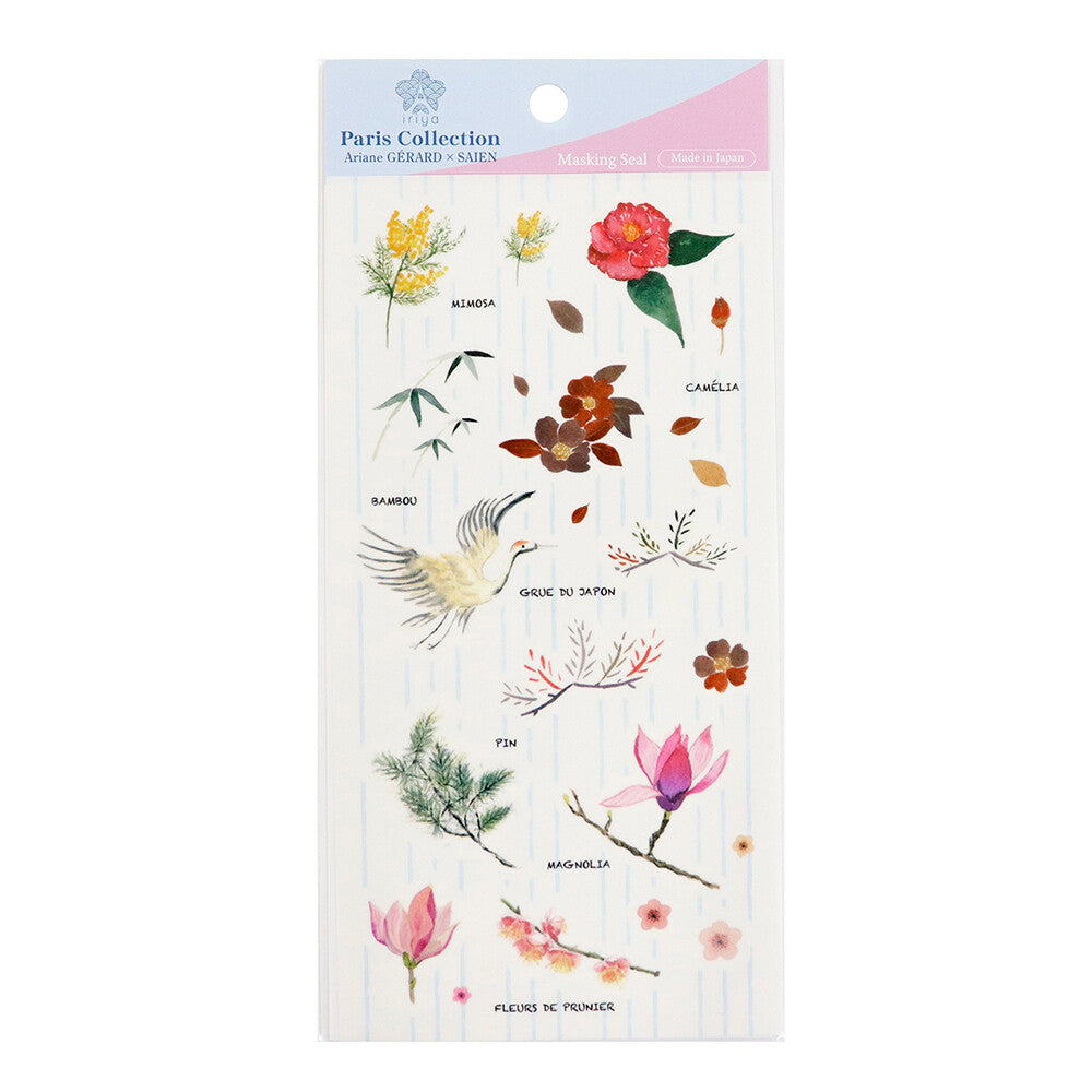 Kamiiso Saien x Iriya Paris Collection Washi Sticker Sheet - Winter