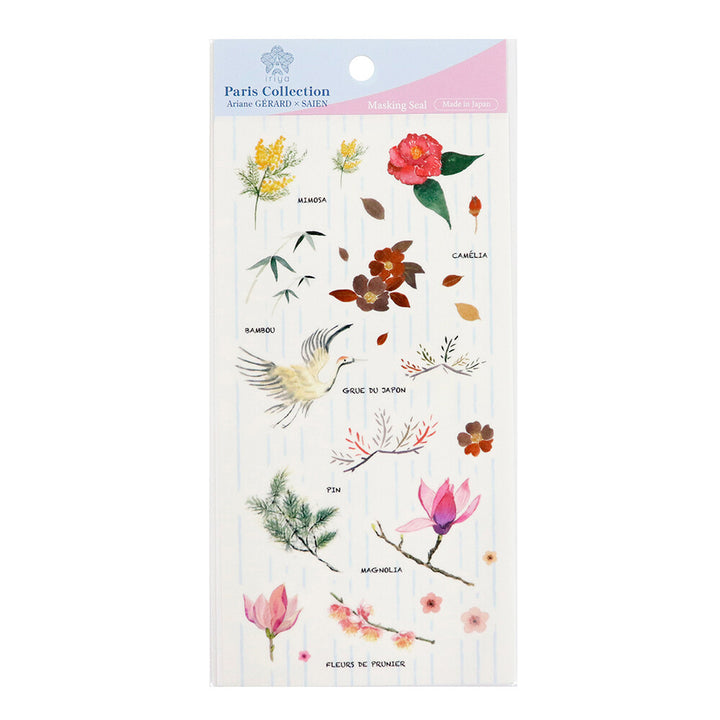 Kamiiso Saien x Iriya Paris Collection Washi Sticker Sheet - Winter