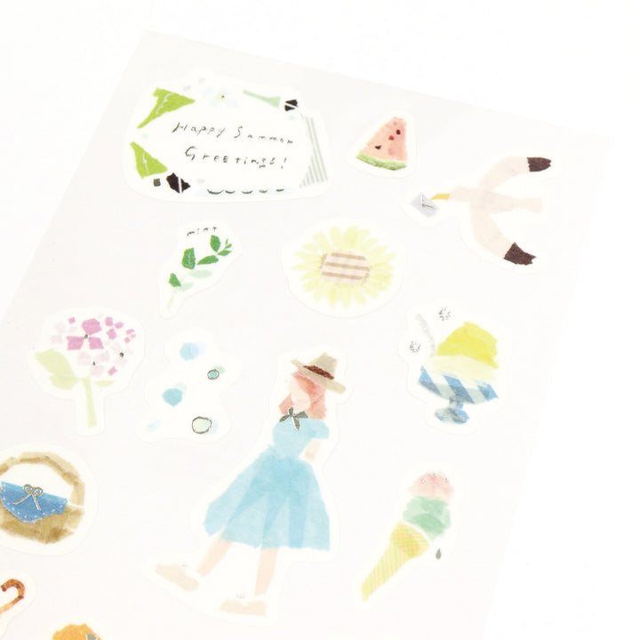 Kamiiso Sticker Sheet - Designed by Miki Tamura - Summer