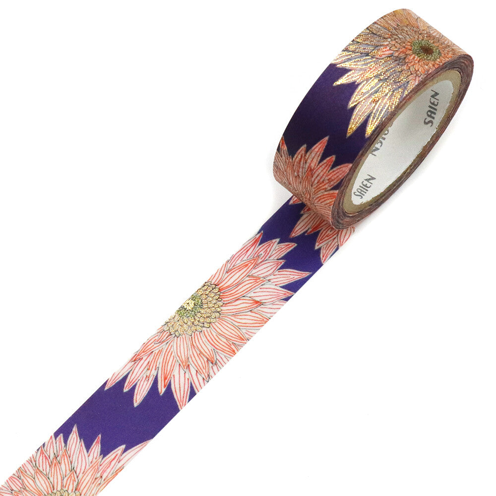 Kamiiso SAIEN x Iriya Washi Tape - Dahlia - "Florilège"