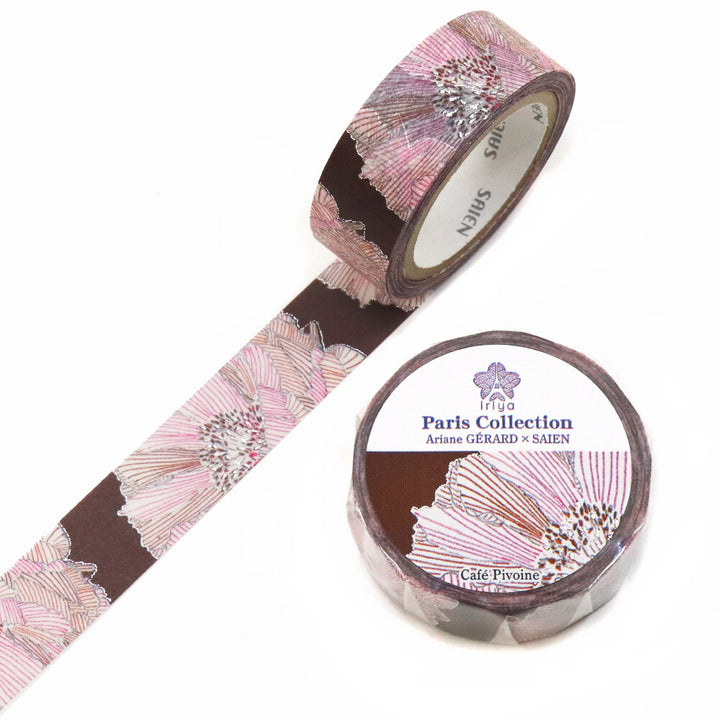 Kamiiso SAIEN x Iriya Washi Tape - Peony - "Café Pivoine"