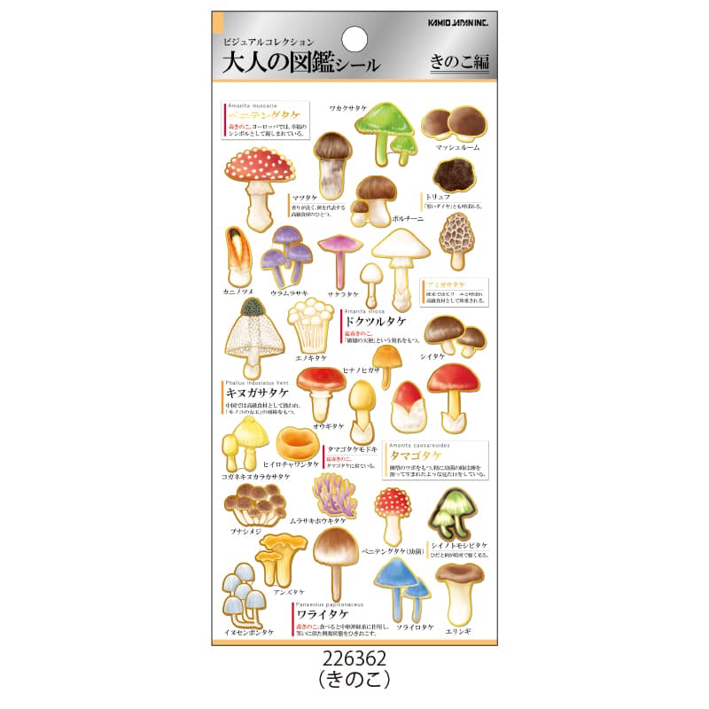 Kamio Japan Sticker Pack - Mushrooms