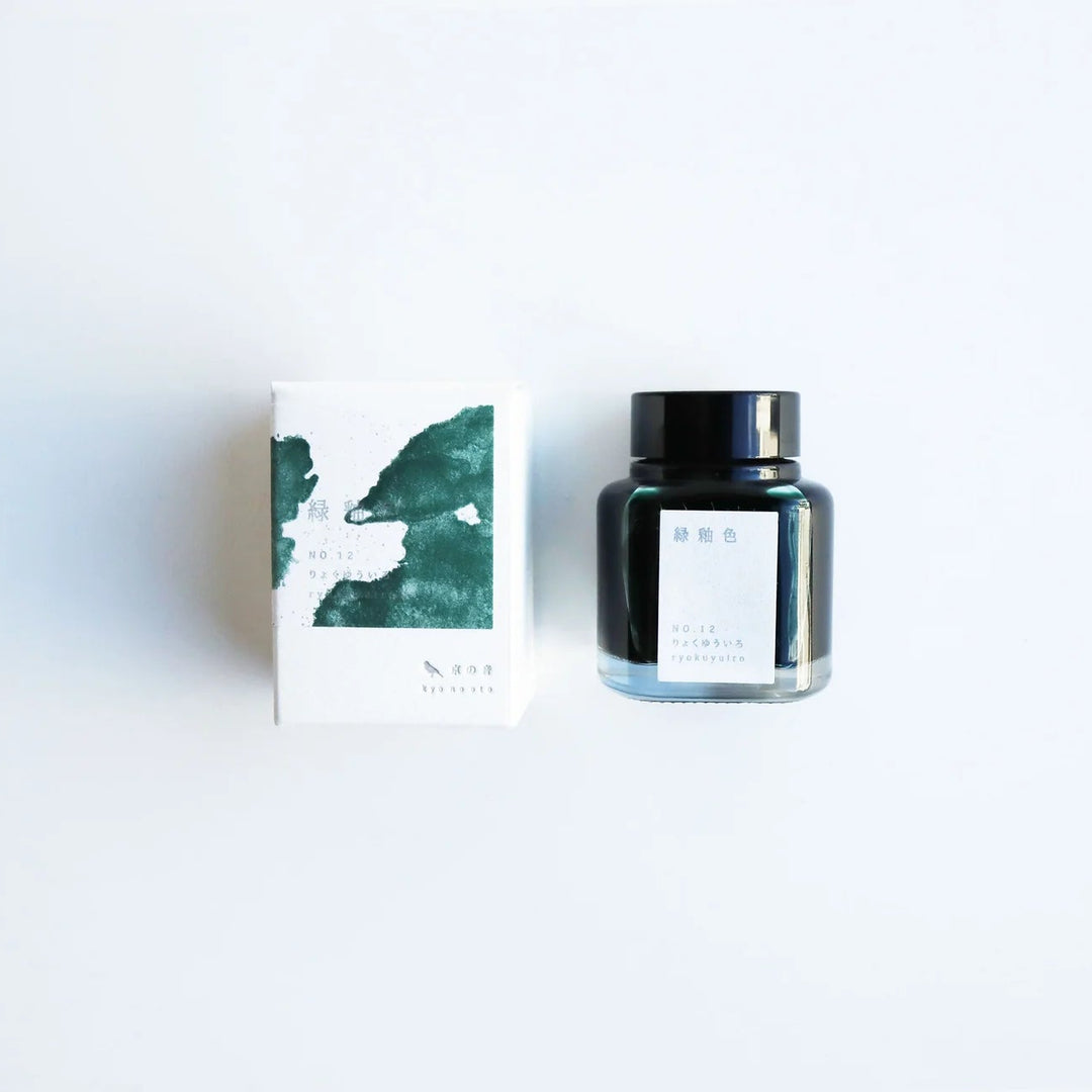 Kyo-no-oto fountain pen ink in colour 12 - ryokuyu-iro