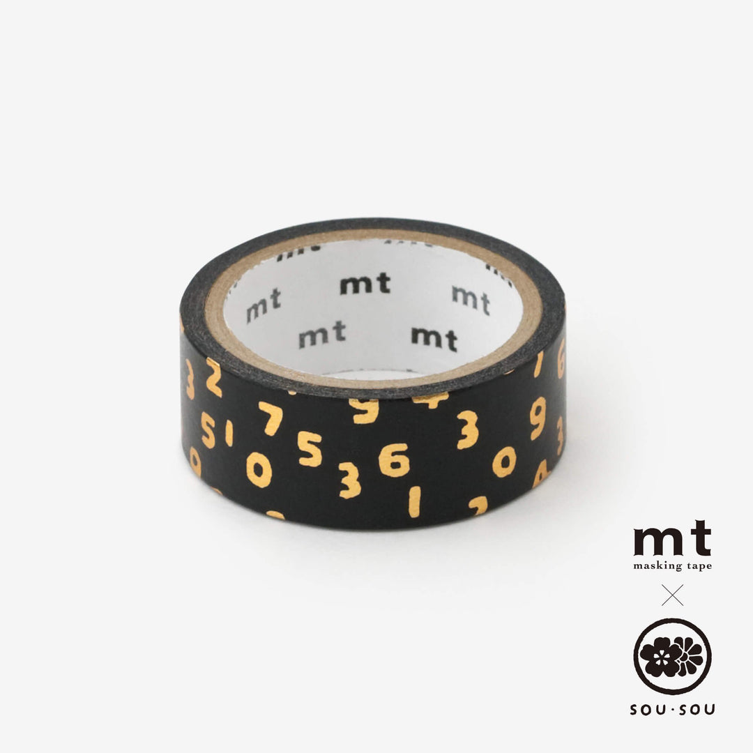 MT x SOU.SOU Kyoto Washi Tape - Gold Foil Stamped - Numbers