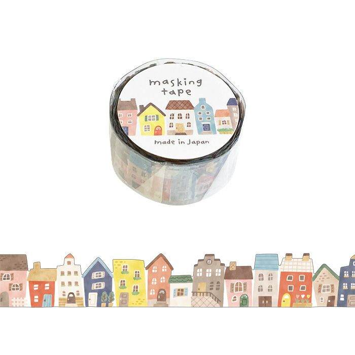 Mind Wave Japanese Die-Cut Washi Tape - Colourful Houses