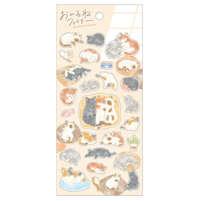 Mind Wave Sticker Pack - Ohirune Series - Sleepy Cats