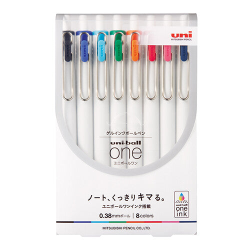 Mitsubishi Uni-ball One Gel Pens - Standard 8 Colour Set