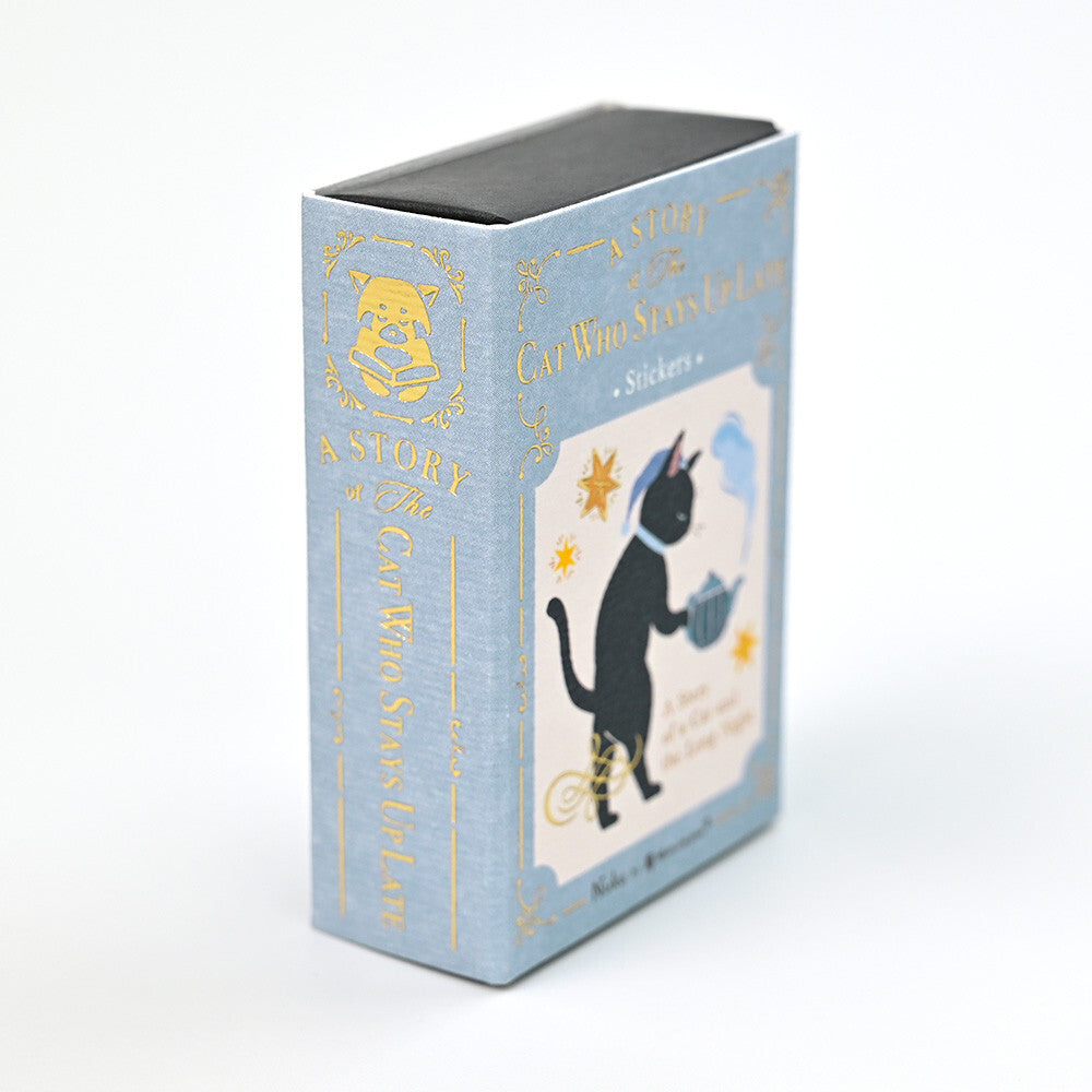 NB Japanese Flake Sticker Story Box - Cat Who Stays Up Late