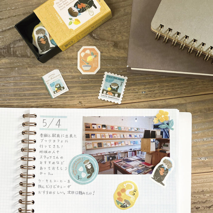 NB Japanese Flake Sticker Story Box - Sea Otter with Madeleines
