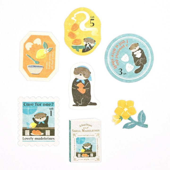 NB Japanese Flake Sticker Story Box - Sea Otter with Madeleines