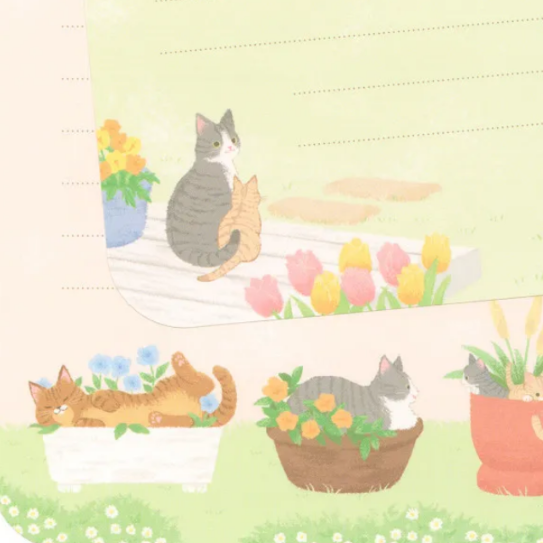 NB Letter Set - Nyantomo Series - Cat Flower Garden