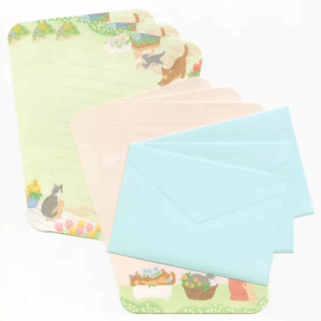 NB Letter Set - Nyantomo Series - Cat Flower Garden