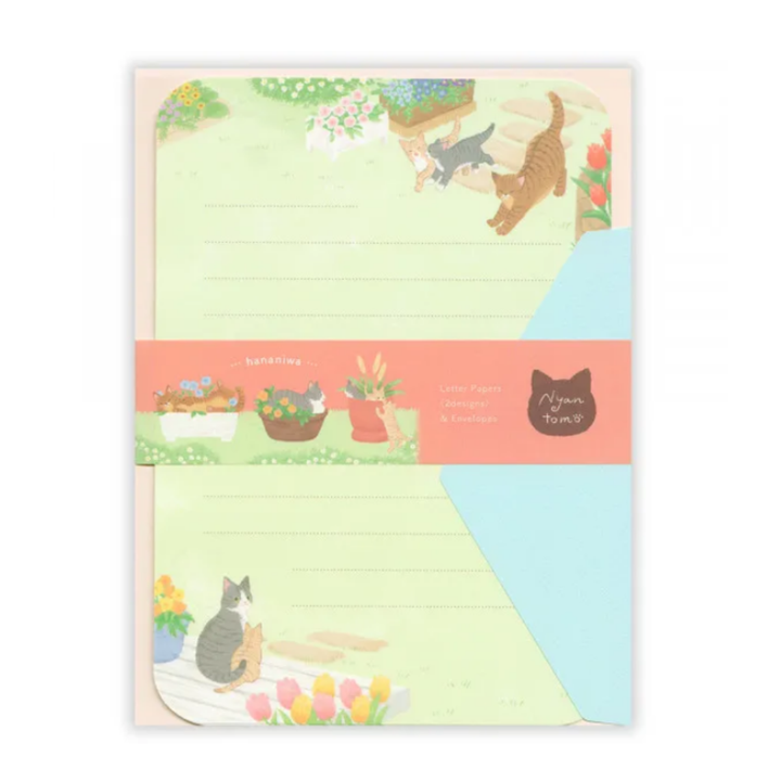 NB Letter Set - Nyantomo Series - Cat Flower Garden