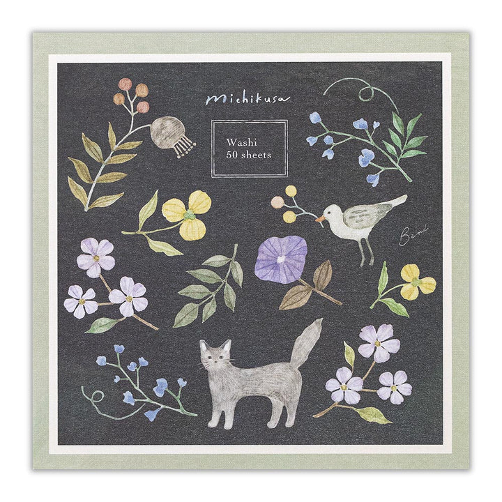 NB Michikusa Memo Pad - Cats, Birds & Flowers