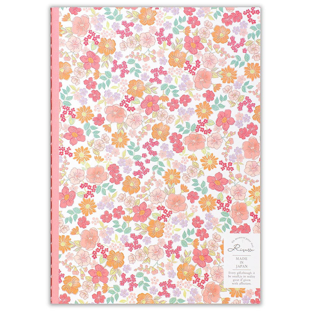 NB Risette A5 Lined Notebook - Pink / Orange Floral