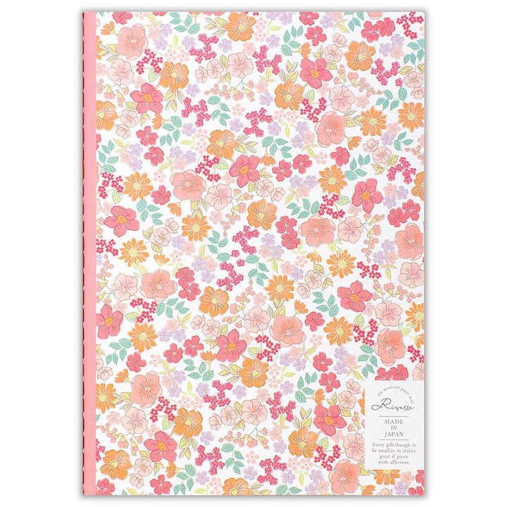 NB Risette A5 Lined Notebook - Pink / Orange Floral