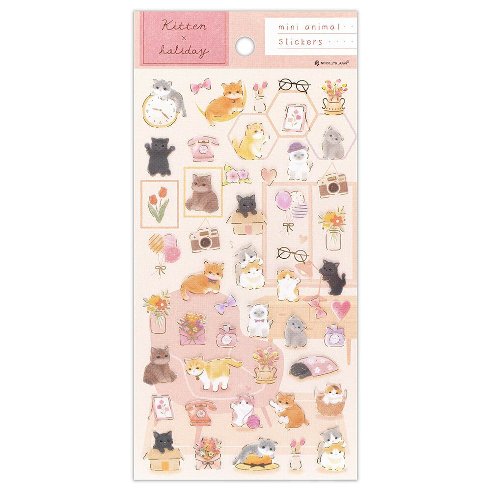NB Japanese Sticker Pack - Kitten Holiday