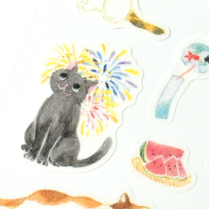 NB Japanese Sticker Pack - Summer Cat