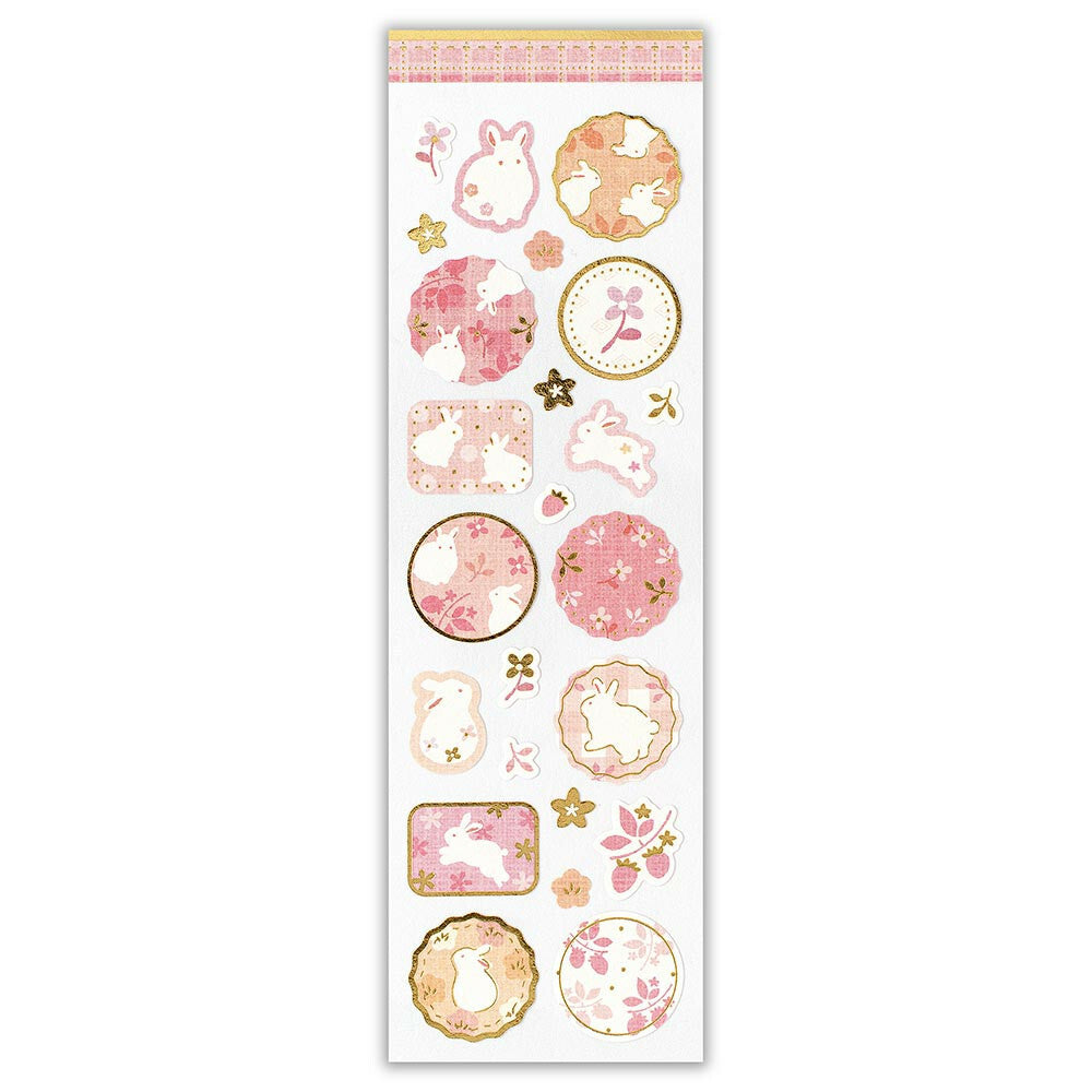 NB Wanowa Japanese Sticker Pack - Pink Florals & Rabbits