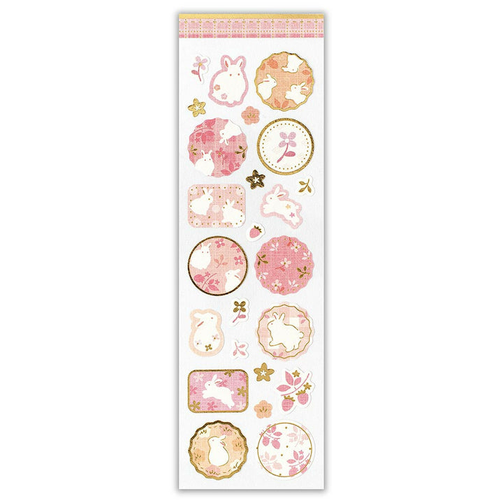 NB Wanowa Japanese Sticker Pack - Pink Florals & Rabbits