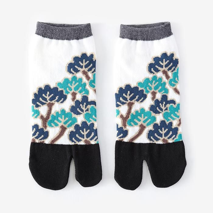 SOU.SOU Kyoto Tabi Low Cut Socks - Split Toe Design - Beauty of Pine (Size UK 4-6.5)