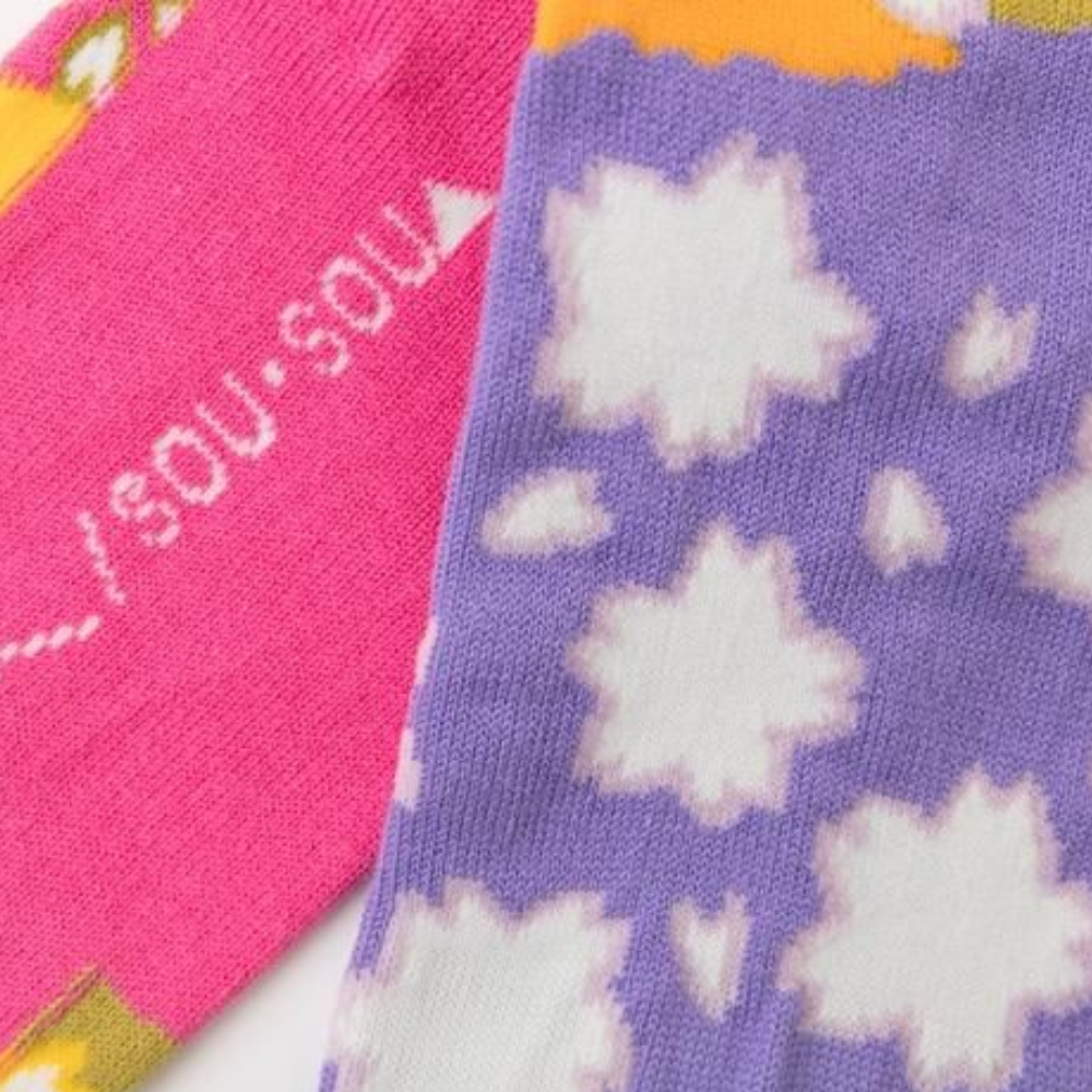 SOU.SOU Kyoto Tabi Low Cut Socks - Split Toe Design - Sakura (Size UK 6-10)