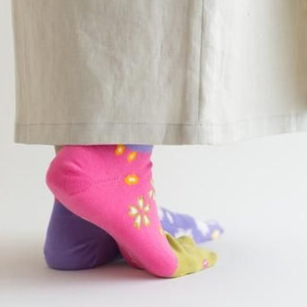 SOU.SOU Kyoto Tabi Low Cut Socks - Split Toe Design - Sakura (Size UK 6-10)