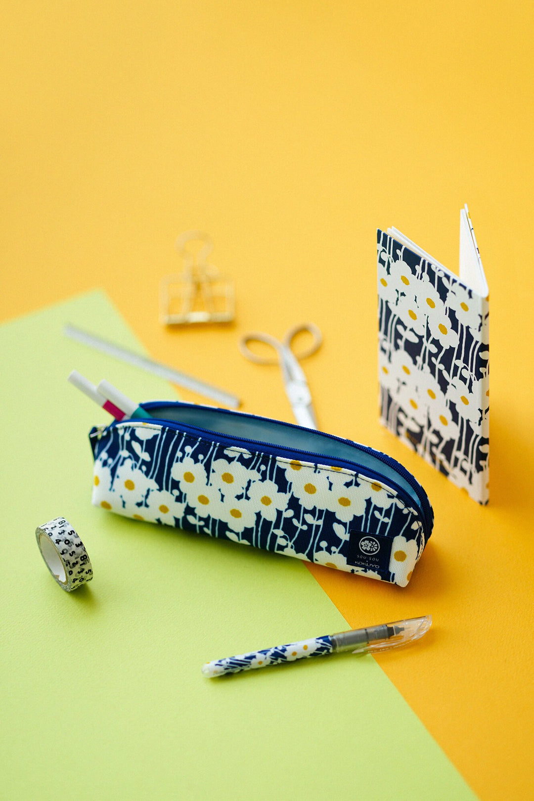 SOU.SOU x Kokuyo Pencil Case - "Basking in the Sun" Floral Print