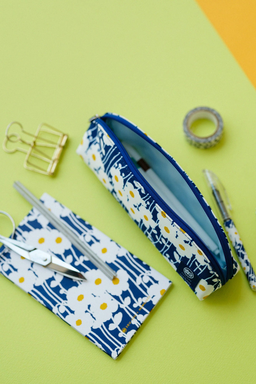 SOU.SOU x Kokuyo Pencil Case - "Basking in the Sun" Floral Print