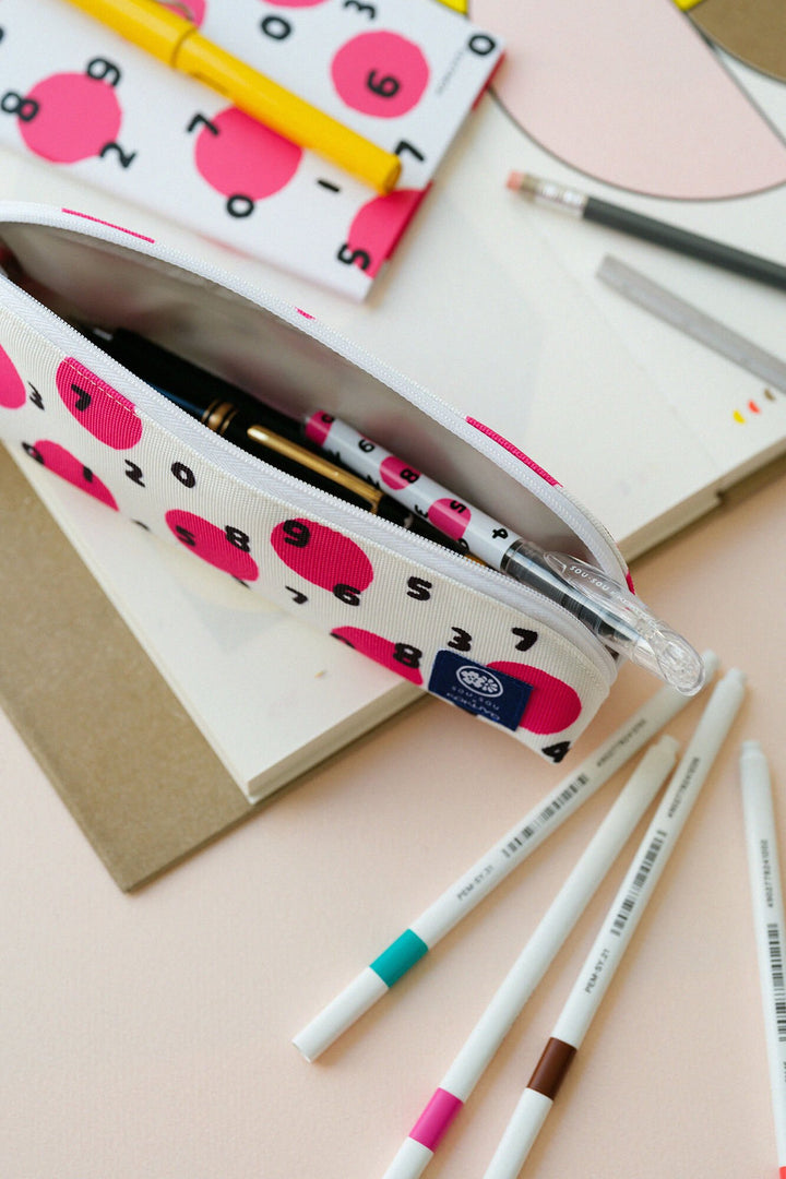 SOU.SOU x Kokuyo Pencil Case - Polka Dots & Numbers "SO-SU-U"