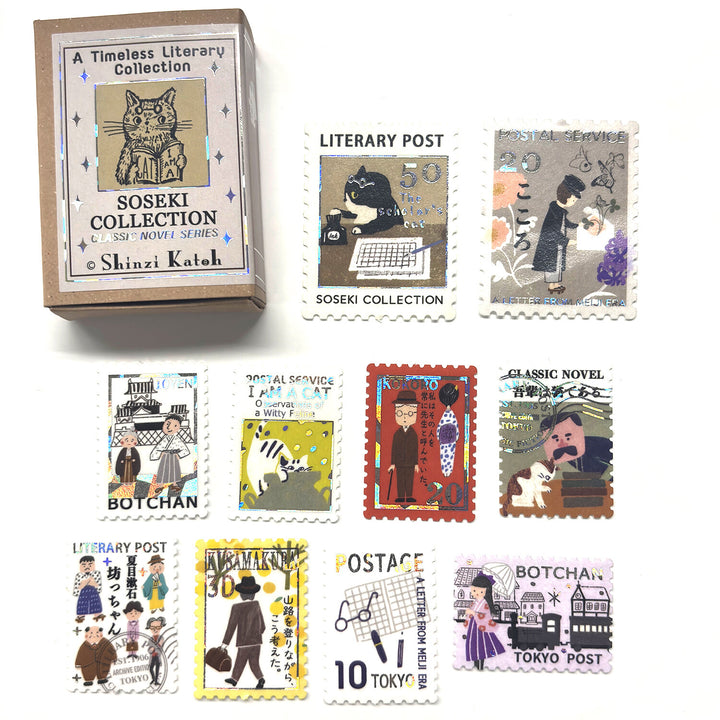 Shinzi Katoh Flake Stickers - Natsume Soseki