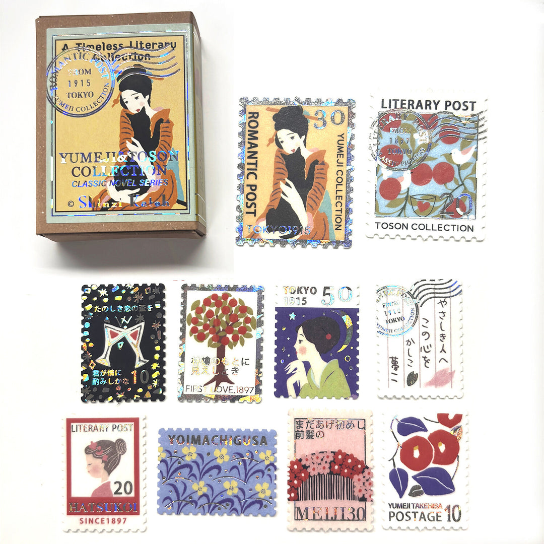 Shinzi Katoh Flake Stickers - Takehisa Yumeji & Toson Shimazaki