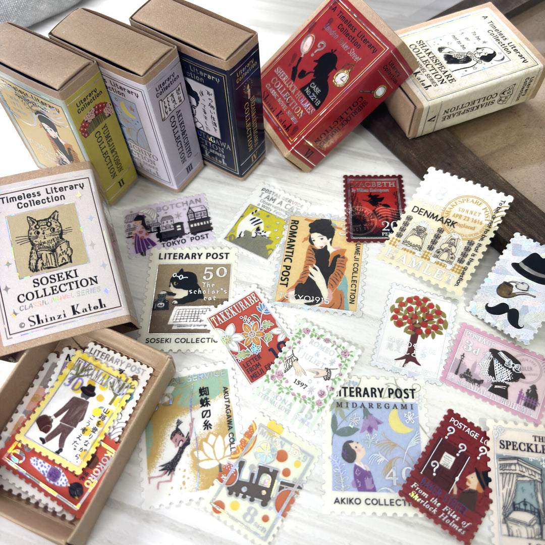 Shinzi Katoh Flake Stickers - Takehisa Yumeji & Toson Shimazaki