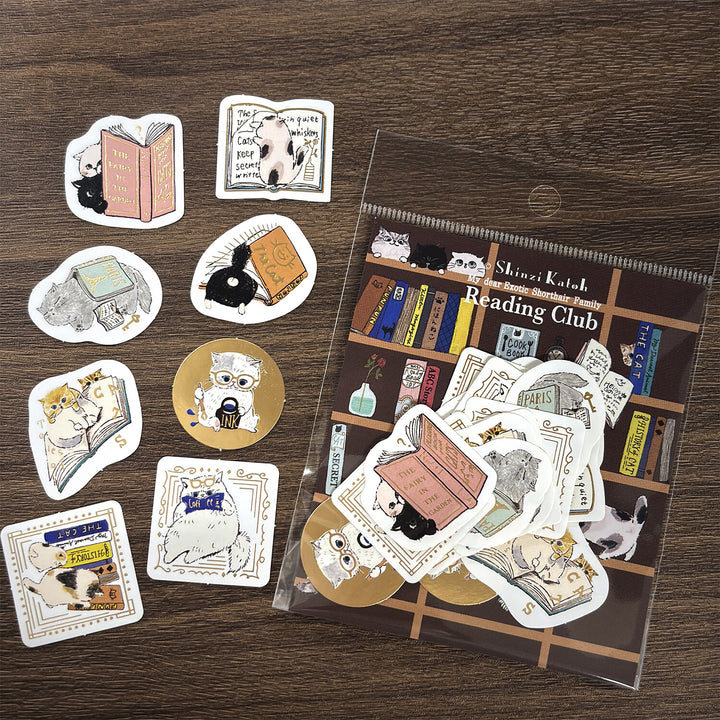 Shinzi Katoh Flake Stickers - Reading Club