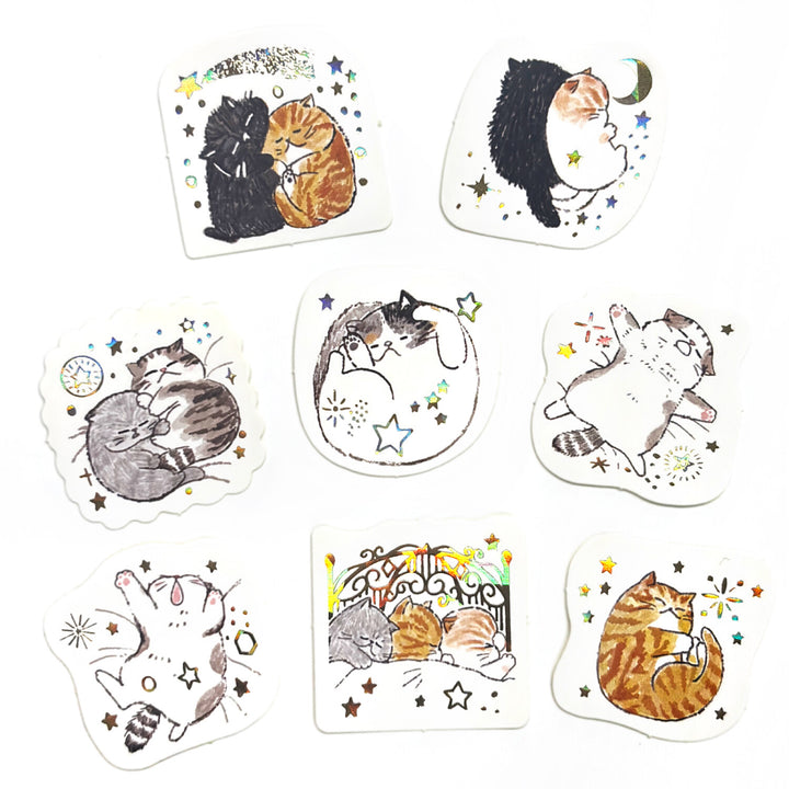 Shinzi Katoh Flake Stickers - Sleeping Cats