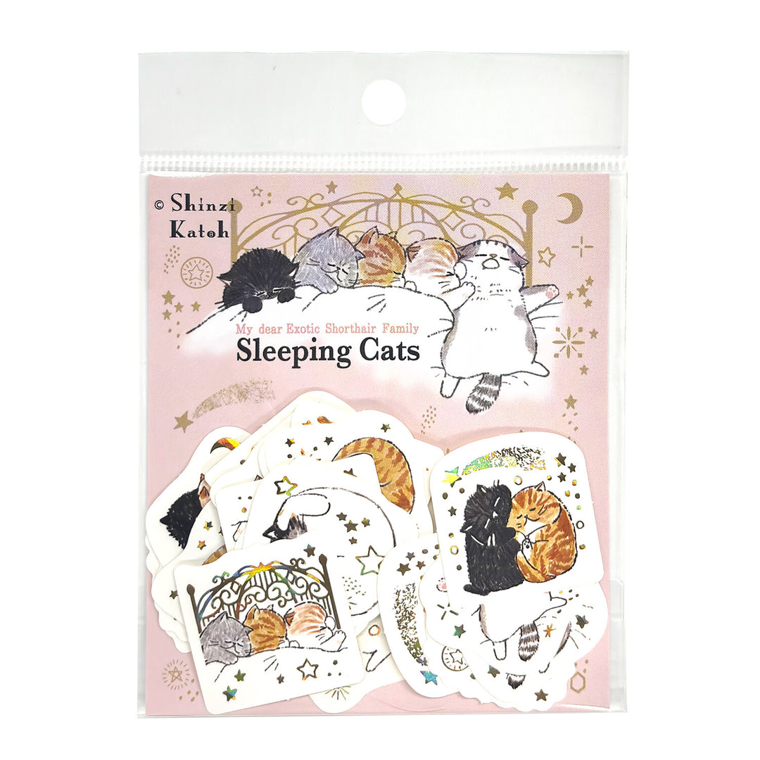 Shinzi Katoh Flake Stickers - Sleeping Cats