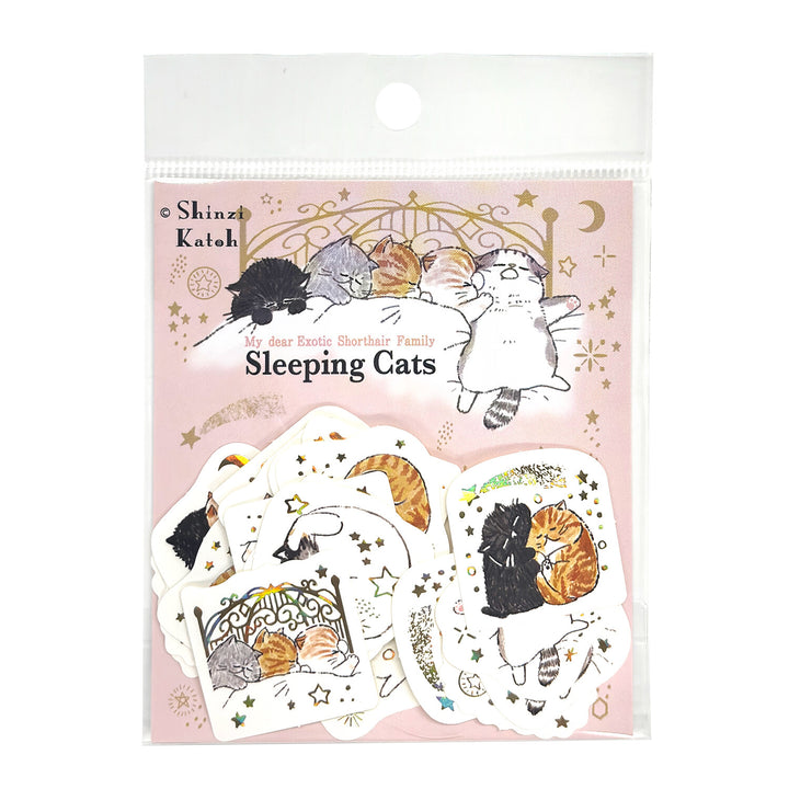 Shinzi Katoh Flake Stickers - Sleeping Cats