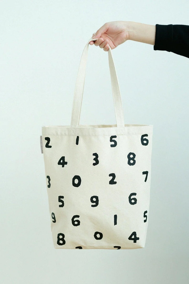 SOU.SOU Yousou Canvas Tote Bag - "So-Su-U" Numbers - Ecru x Black