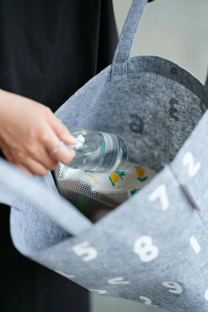 SOU.SOU Yousou Felt Tote Bag - "So-Su-U" Numbers - Grey