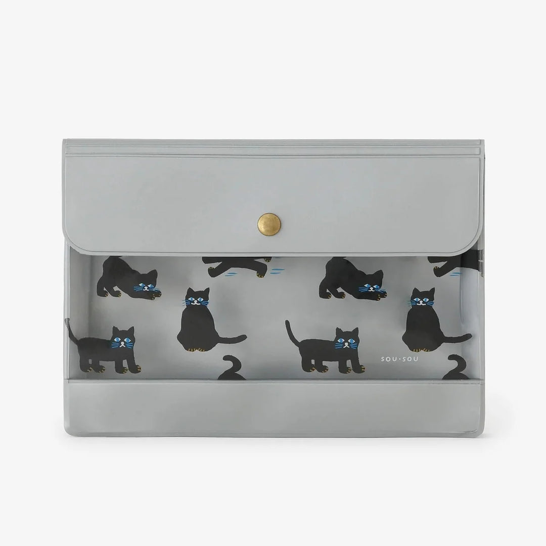 SOU.SOU x PHP Accessory Pouch - Black Cat Design