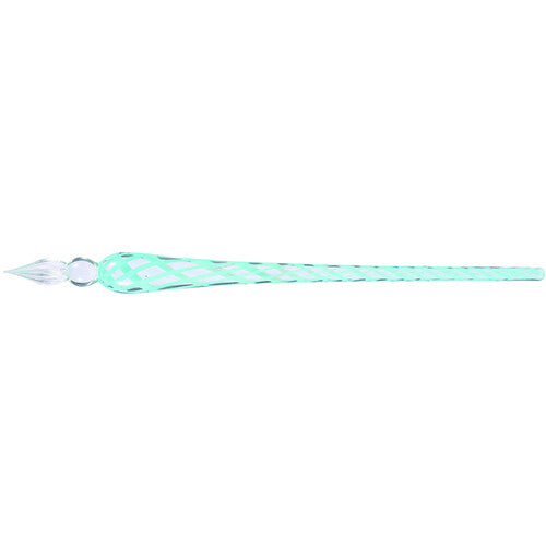 Teranishi Guitar Glass Dip Pen - Pale Blue Lattice