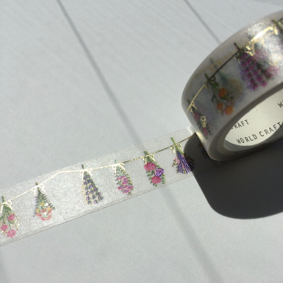 World Craft Glitter Washi Tape - Bouquet Garland