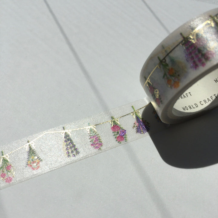 World Craft Glitter Washi Tape - Bouquet Garland