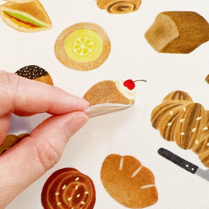 Yuka Butter Washi Sticker Sheet - "Bread Collection" (A5 Size)