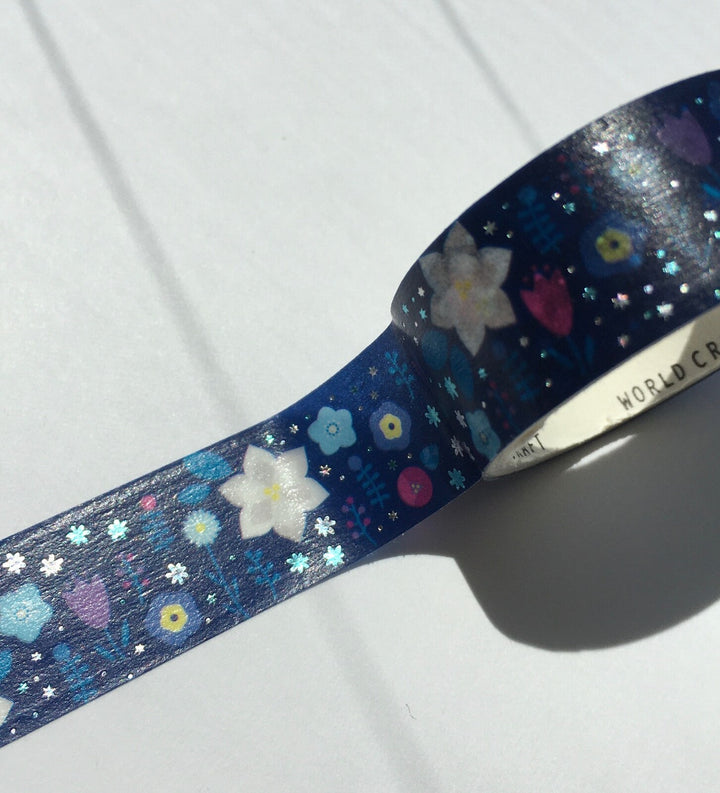 World Craft Glitter Washi Tape - Winter Floral