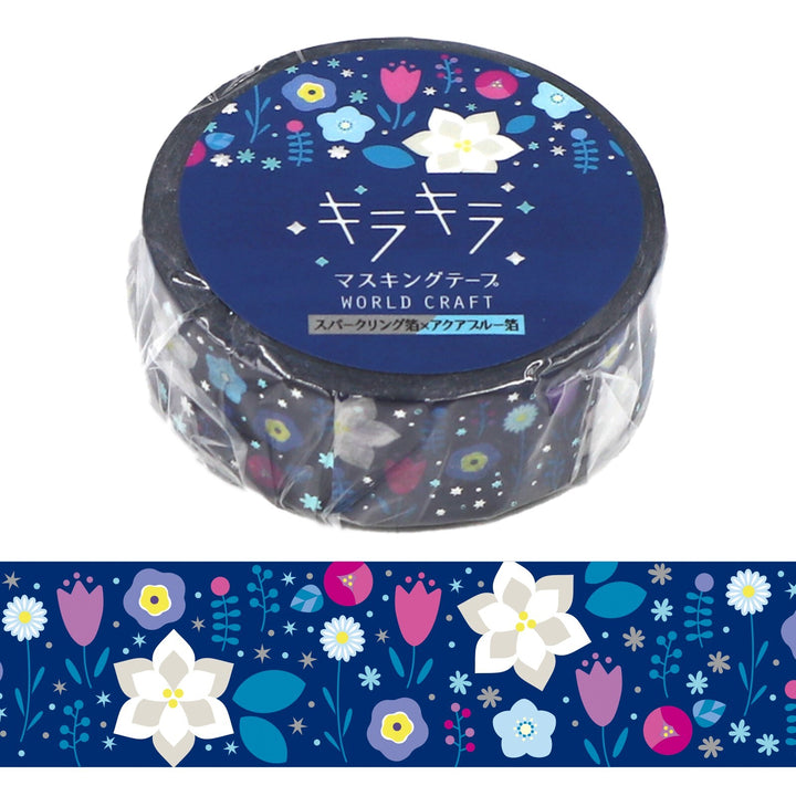 World Craft Glitter Washi Tape - Winter Floral