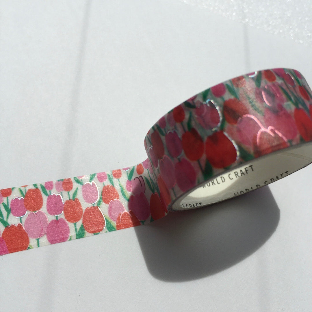 World Craft Glitter Washi Tape - Tulip Field