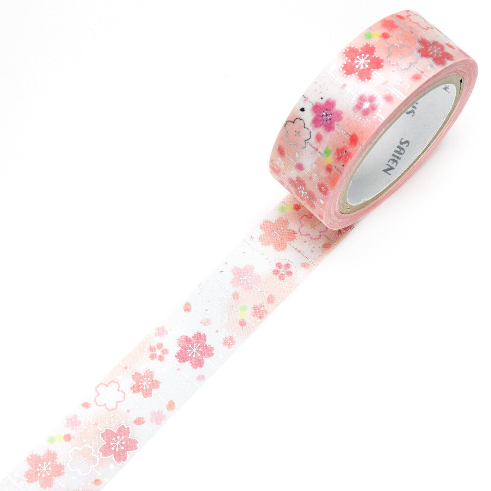 Kamiiso Monde Clear Decorative Tape Gold Floral Pattern made in Japan 