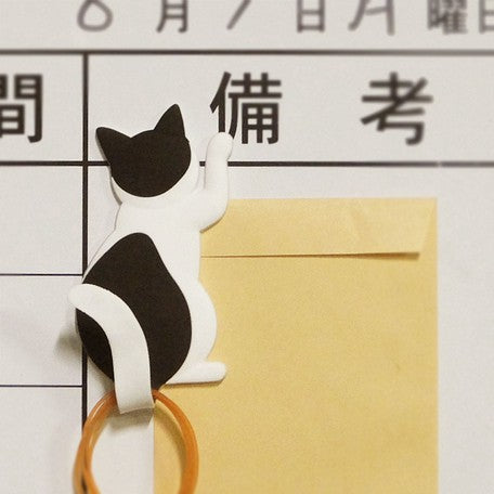 Japan Magnet Hook - Black and White Cat