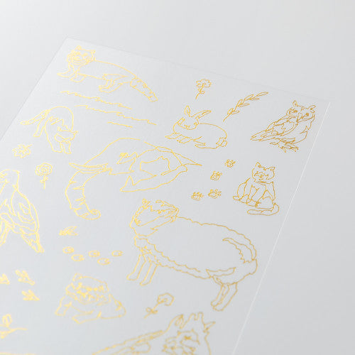 Midori Gold Foil Transfer Sticker - Animals